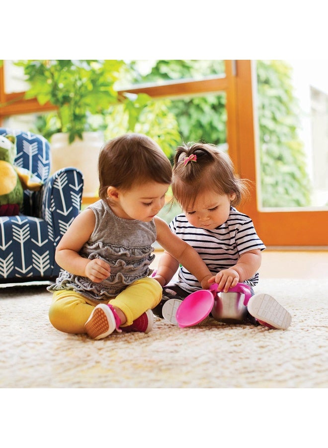 مونشكين كوب مunchkin® Snack+™ من الفولاذ المقاوم للصدأ مع غطاء، 9 أونصات، وردي، عبوة واحدة - Image 2