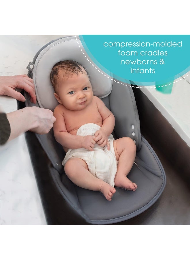 سامر إنفانت Summer Infant Snug Support in-Sink Bather – Bathe Newborns up to 6 Months with Confidence Right in The Sink - Compression-Molded Foam Baby Bath Sink Cushion is Adjustable and Includes Anti-Slip Grips - Image 4
