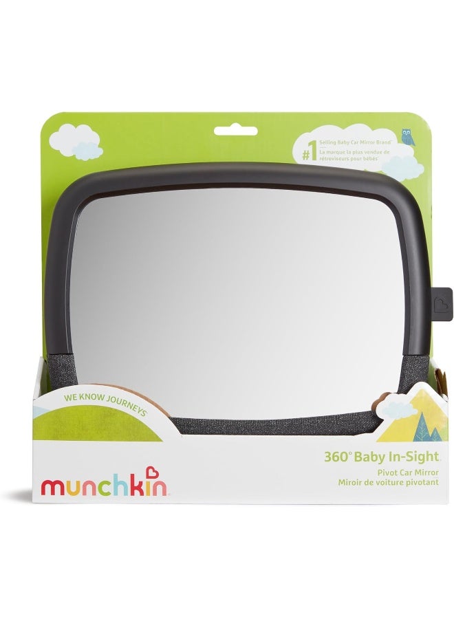 مونشكين Munchkin® Baby Car Mirror, Pivot 360 Baby in-Sight® Adjustable Auto Mirror for Rear Facing Carseats, Black - Image 3