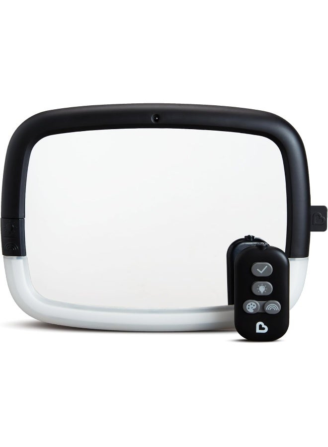 مونشكين Munchkin® Baby Car Mirror, Night Light™ Pivot 360 Baby in-Sight® Adjustable Auto Mirror for Rear Facing Carseats, Black - Image 1