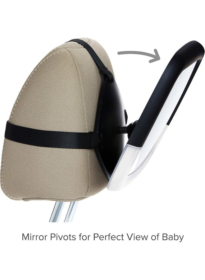 مونشكين Munchkin® Baby Car Mirror, Night Light™ Pivot 360 Baby in-Sight® Adjustable Auto Mirror for Rear Facing Carseats, Black - Image 4