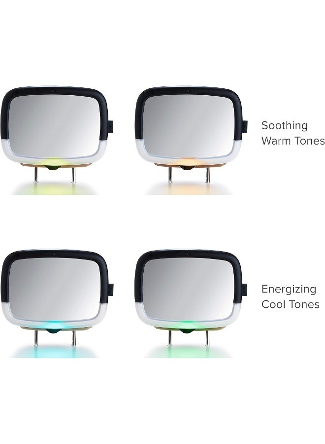 مونشكين Munchkin® Baby Car Mirror, Night Light™ Pivot 360 Baby in-Sight® Adjustable Auto Mirror for Rear Facing Carseats, Black - Image 3