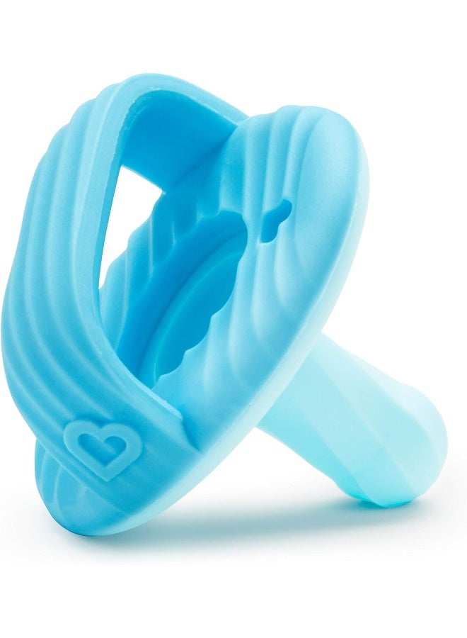 مونشكين Munchkin Sili-Soothe & Teethe, Silicone Pacifier & Teether, 2 Pack, Blue/Green - Image 5