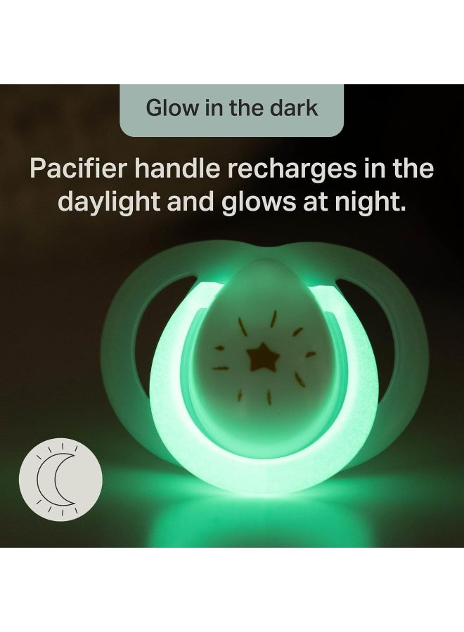 تومي تيبي لهايات تومي تيبي الليلية، 0-6 أشهر، عبوة مكونة من 6 لهايات تتوهج في الظلام مع حلمة سيليكون متناظرة - Image 4