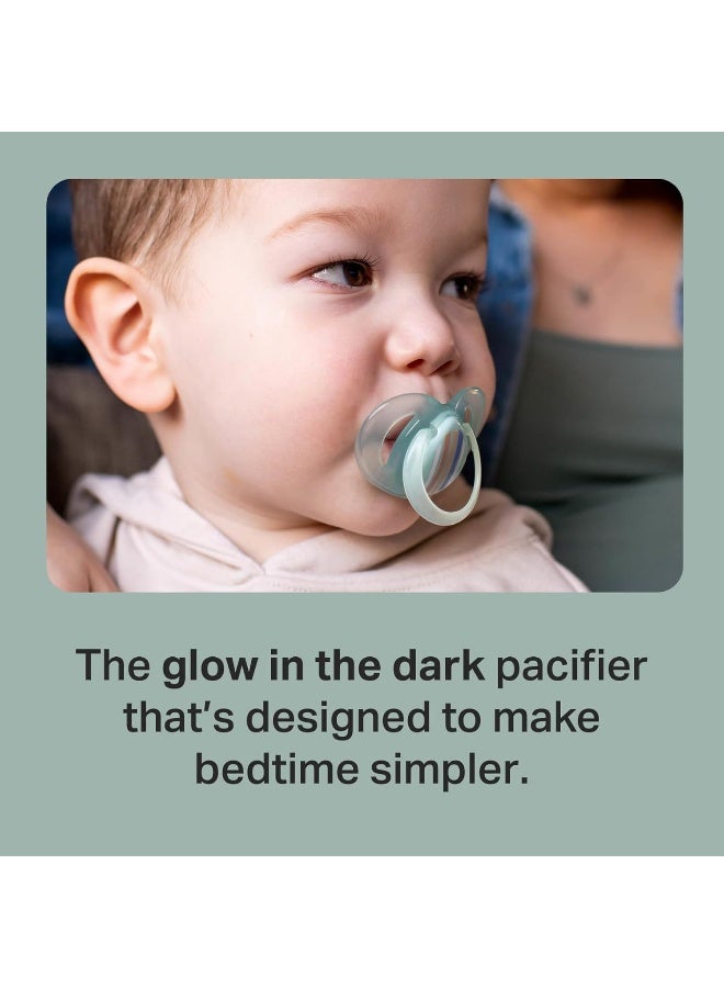 تومي تيبي لهايات تومي تيبي الليلية، 0-6 أشهر، عبوة مكونة من 6 لهايات تتوهج في الظلام مع حلمة سيليكون متناظرة - Image 2