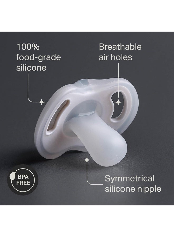 تومي تيبي مصاصة سيليكون خفيفة للغاية، تصميم تقويمي متماثل، خالية من BPA، تصميم قطعة واحدة، 0-6 أشهر، عبوة من 4 مصاصات - Image 3