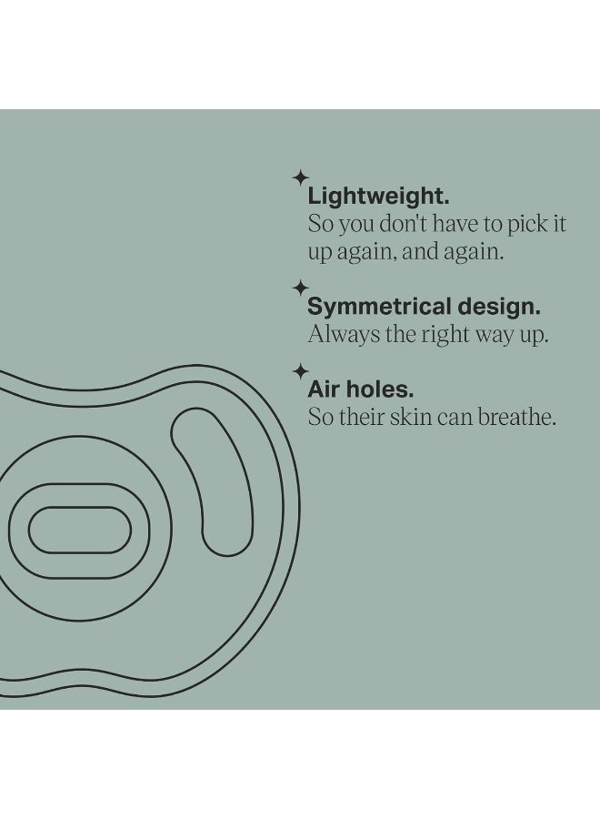 تومي تيبي تم تومي تيبي مصاصة سيليكون خفيفة للغاية، تصميم تقويمي متماثل، خالية من BPA، تصميم قطعة واحدة، 0-6 أشهر، عبوة من 4 مصاصات - Image 4