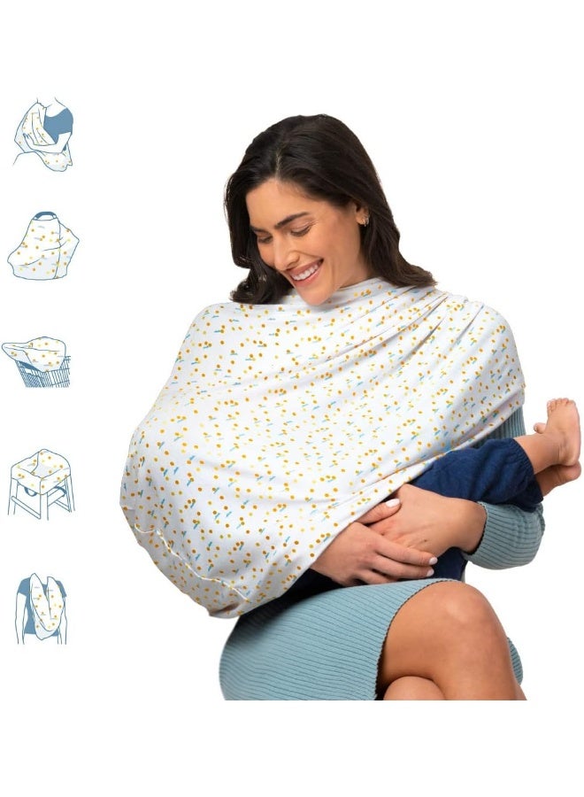 مونشكين MunchkinÂ® MilkmakersÂ® 5-in-1 Nursing Cover, Quiet Skies, Grey - Image 1
