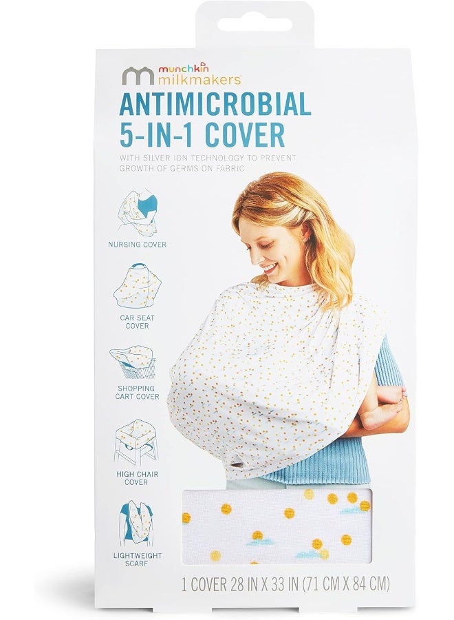 مونشكين MunchkinÂ® MilkmakersÂ® 5-in-1 Nursing Cover, Quiet Skies, Grey - Image 2