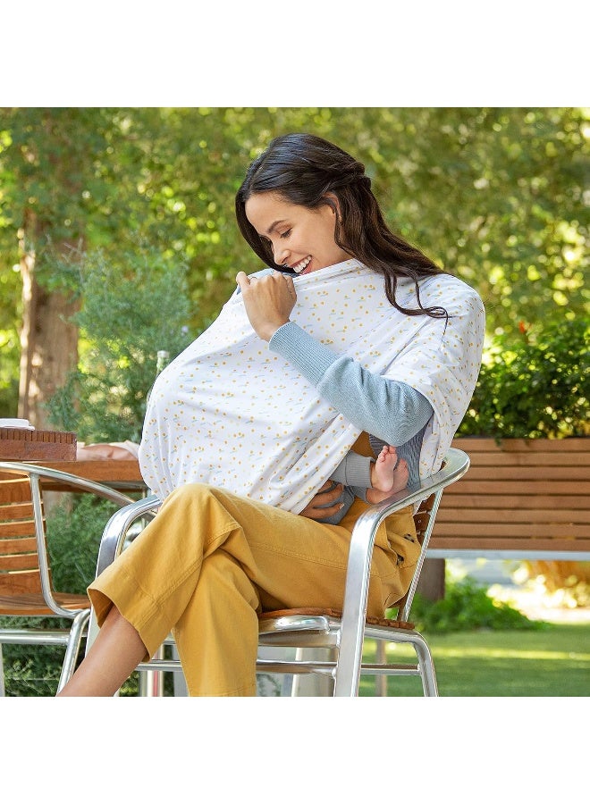 مونشكين MunchkinÂ® MilkmakersÂ® 5-in-1 Nursing Cover, Quiet Skies, Grey - Image 3