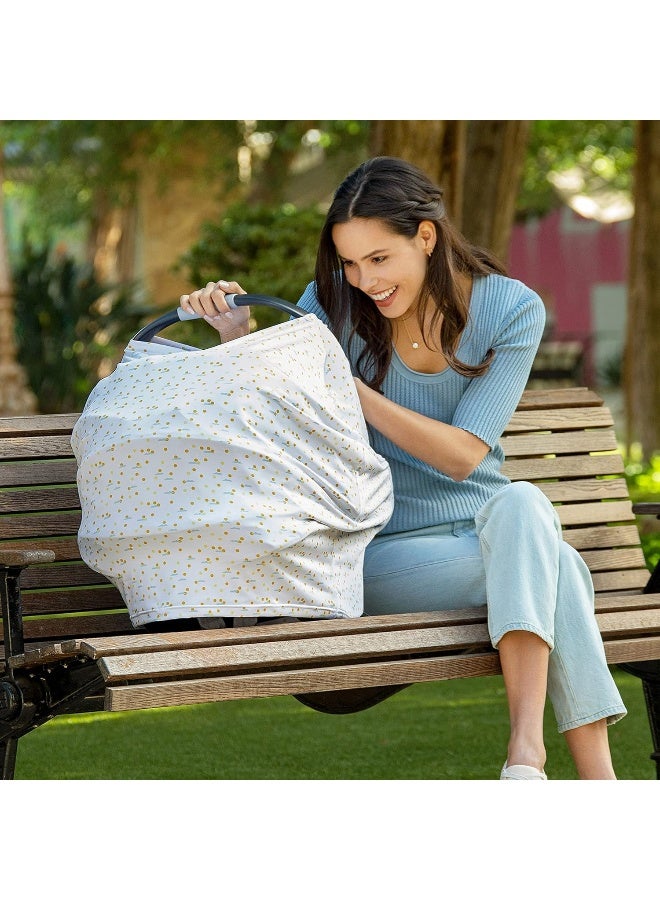 مونشكين MunchkinÂ® MilkmakersÂ® 5-in-1 Nursing Cover, Quiet Skies, Grey - Image 4