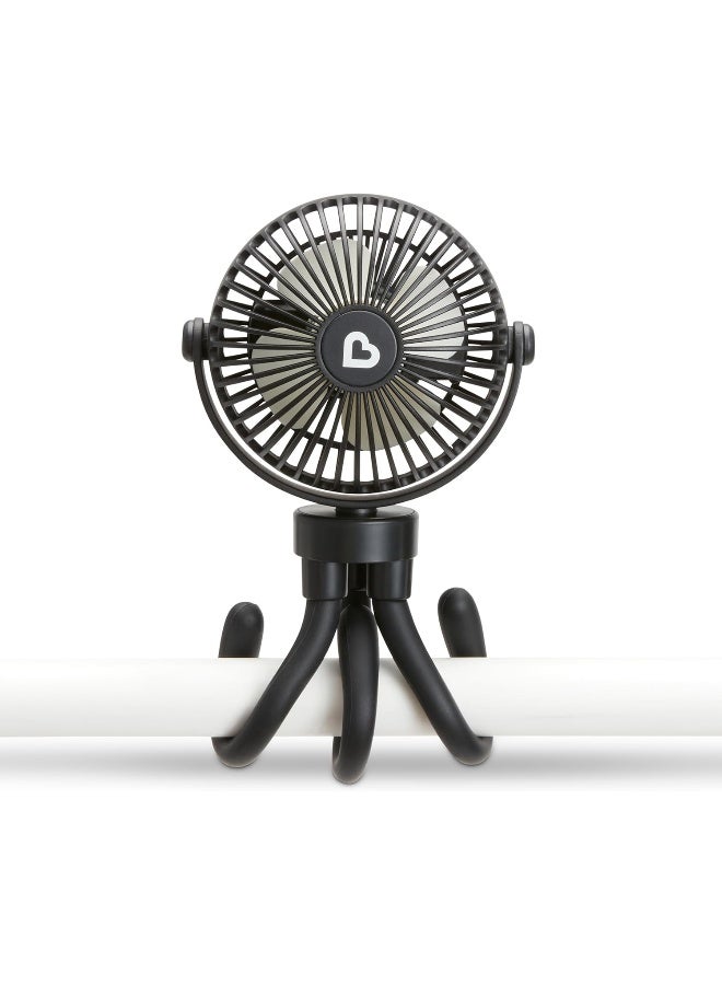 مونشكين MunchkinÂ® Stroller Fan - Portable Baby Cooling System with 4 Speeds, Rechargeable Battery, and Entertaining LED Lights - Image 1