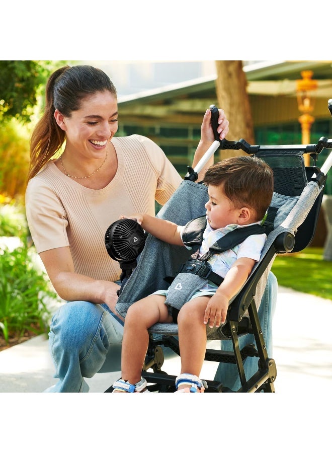 مونشكين MunchkinÂ® Stroller Fan - Portable Baby Cooling System with 4 Speeds, Rechargeable Battery, and Entertaining LED Lights - Image 2