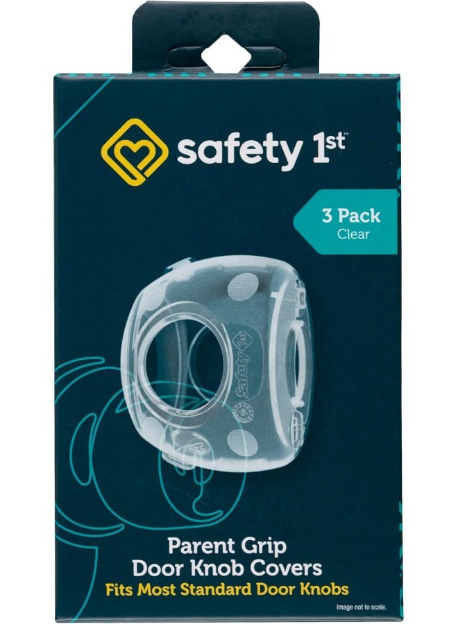 Safety 1st Safety 1Ë¢áµ—Â® Parent Grip Door Knob Covers 3 Pack, Crystal Clear - Image 1