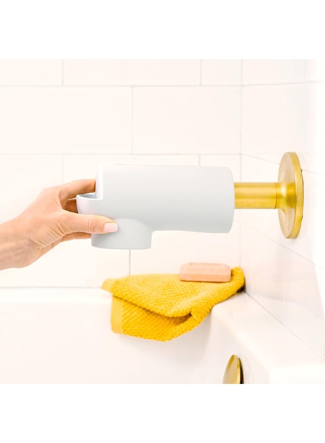 مونشكين MunchkinÂ® Soft Spotâ„¢ Bath Spout Cover for Baby, Bathtub Guard with Built-in Bubble Bath Dispenser, Silicone, Grey - Image 5