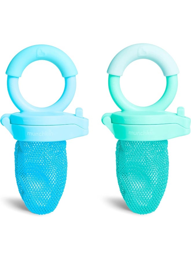 مونشكين Munchkin Baby Feeder for Fresh Food and Fruit, 2 Pack, Blue/Mint - Image 1