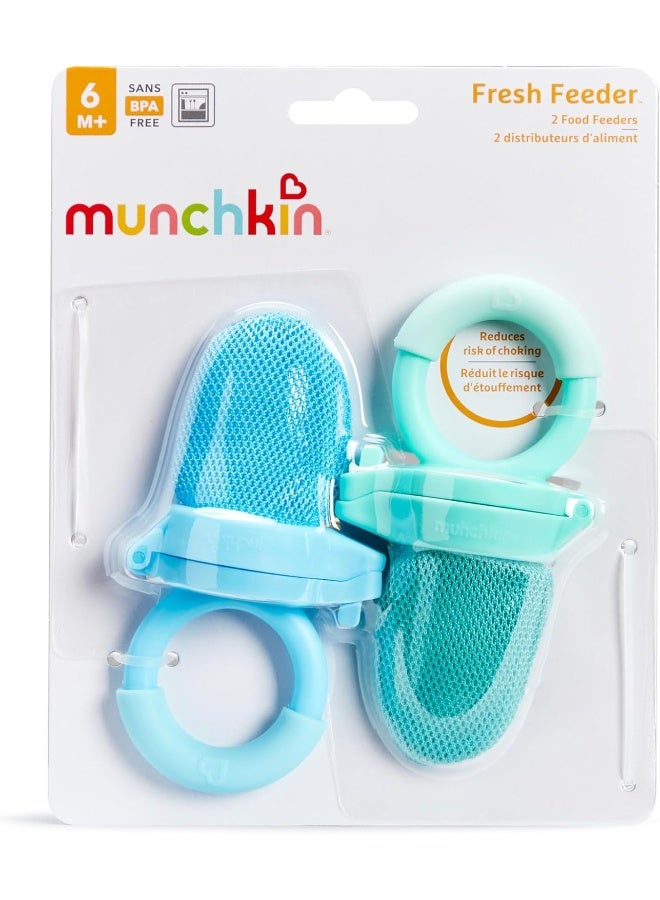 مونشكين Munchkin Baby Feeder for Fresh Food and Fruit, 2 Pack, Blue/Mint - Image 3