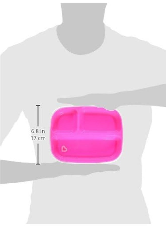 مونشكين MunchkinÂ® Splashâ„¢ 4 Piece Toddler Divided Plate and Bowl Dining Set, Pink/Purple - Image 2