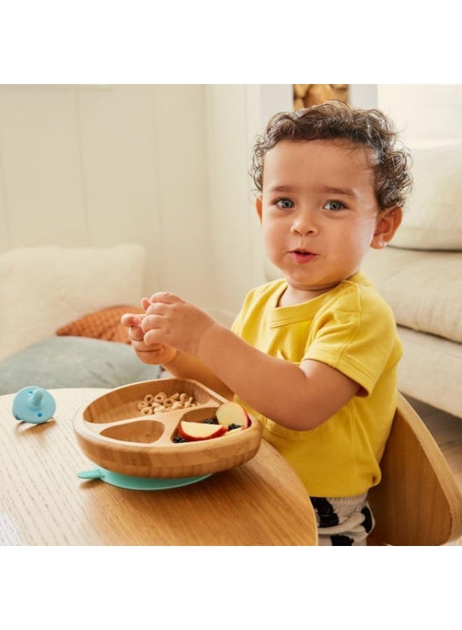 مونشكين MunchkinÂ® Bambouâ„¢ Divided Suction Plate - Eco-Friendly Bamboo Dinnerware for Babies and Toddlers - Image 3