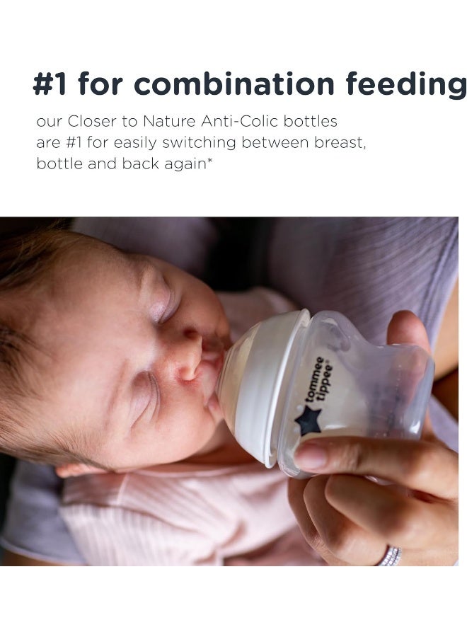 تومي تيبي Tommee Tippee Closer to Nature Baby Bottles Slow Flow Breast-Like with Anti-Colic Valve (9oz, 3 Count) - Image 3