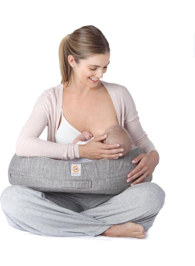 إيرجوبيبي وسادة إرضاع إيرغوبابي ذات المنحنى الطبيعي مع حزام، رمادي - Image 3