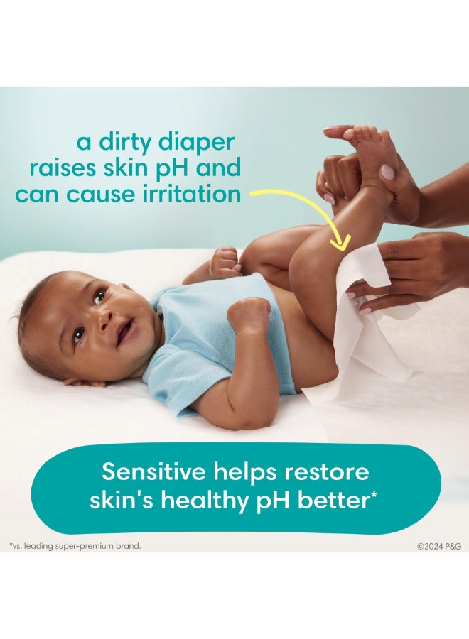 بامبرز Pampers Baby Wipes Sensitive, Water Based Wipes, Hypoallergenic and Unscented Wipes, 192 Wipes Total (3 Refill Packs) - Image 3