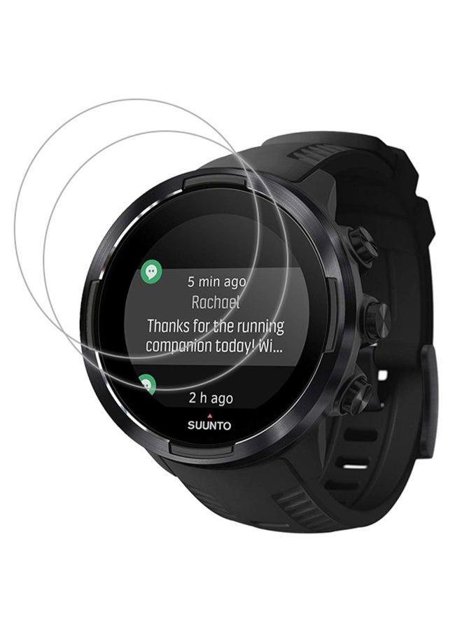 Suunto UPONEW For Watch SUUNTO 9 Tempered Glass Screen protector - [2 PACK] Full Coverage HD Clear Anti-Bubble Anti-Scratch for Clear Film Tempered Glass Screen Protector for Watch SUUNTO 9 Clear - Image 1