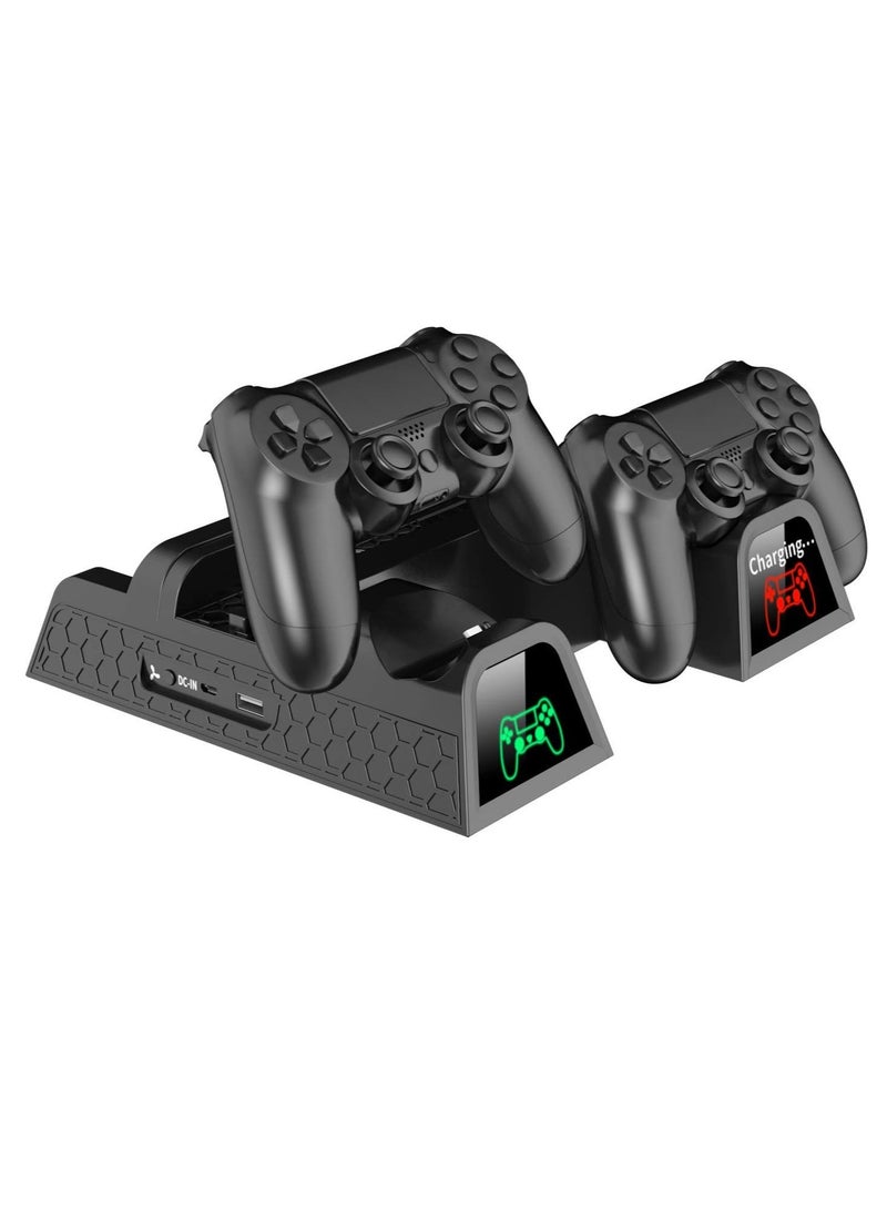 اويفو حامل عمودي مع وحدة تحكم مزدوجة، منفذ EXT و 12 فتحة ألعاب لجهاز بلاي ستيشن 4/بلاي ستيشن 4 سليم/بلاي ستيشن 4 برو - Image 2