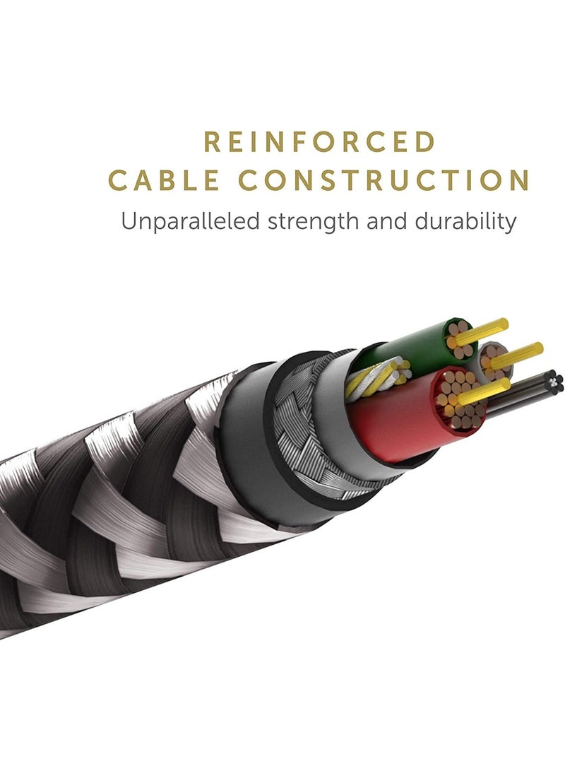 Native Union Night Cable - 10ft Ultra-Strong Reinforced [MFi Certified] Durable Lightning to USB-A Charging Cable with Weighted Knot Compatible with for iPhone 14, iPhone 13 and Earlier (Zebra) Zebra - Image 3