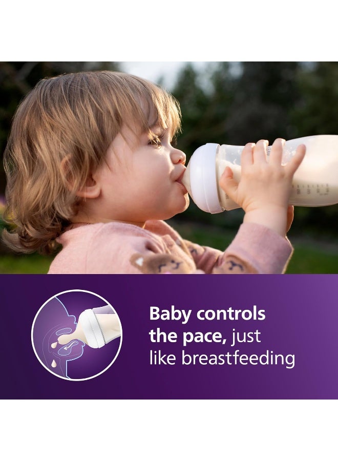 زجاجات بيبي فيليبس أفينت الطبيعية مع حلمات الاستجابة الطبيعية (تدفق سريع، تدفق 4)، 11 أونصة، 4 عبوات، SCY906/04 - Image 2