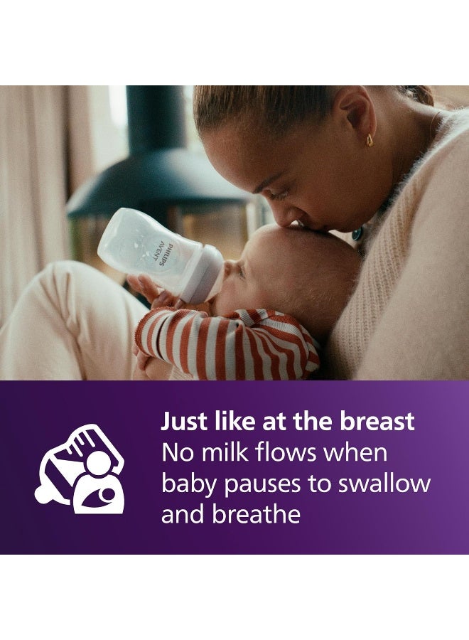 زجاجات بيبي فيليبس أفينت الطبيعية مع حلمات الاستجابة الطبيعية (تدفق سريع، تدفق 4)، 11 أونصة، 4 عبوات، SCY906/04 - Image 5