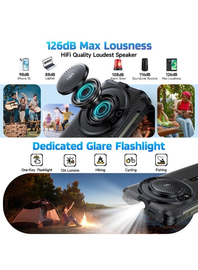 أوليفون هاتف Ulefone RugKing 4G المتين بنظام أندرويد 15 سعة تصل إلى 16GB+256GB هاتف ذكي مقاوم للماء 9600mAh NFC النسخة العالمية - Image 2