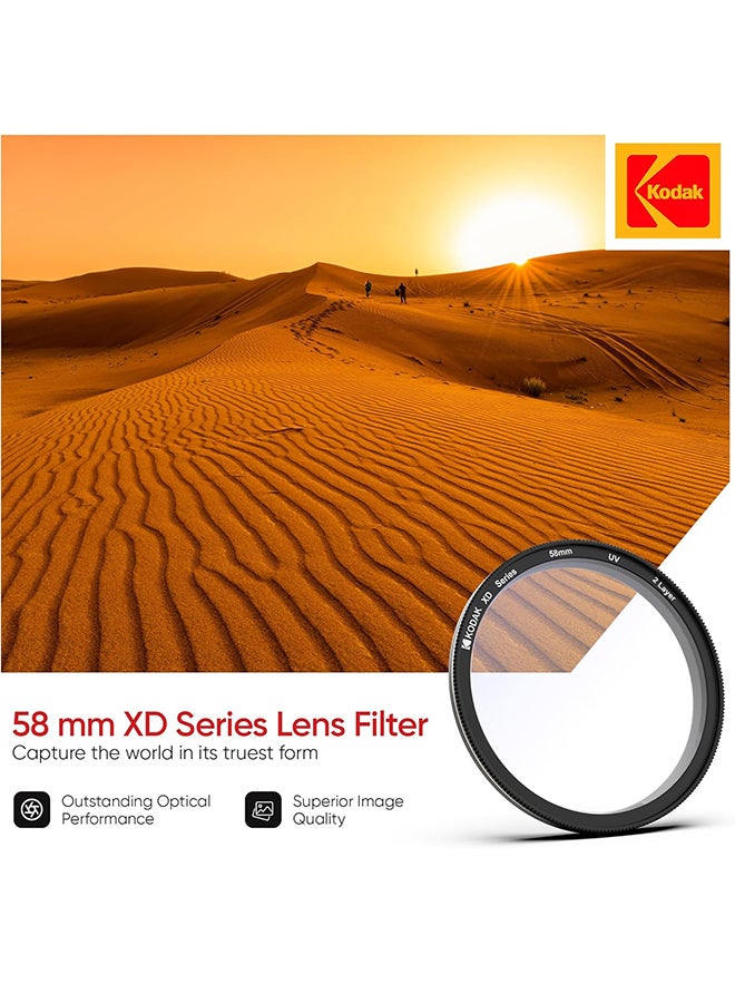 Kodak Renewed - XD Series 58mm UV Filter with Double Layer Anti-Reflection Coating Black - Image 2