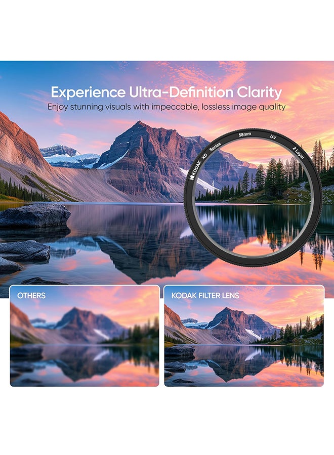 Kodak Renewed - XD Series 58mm UV Filter with Double Layer Anti-Reflection Coating Black - Image 3