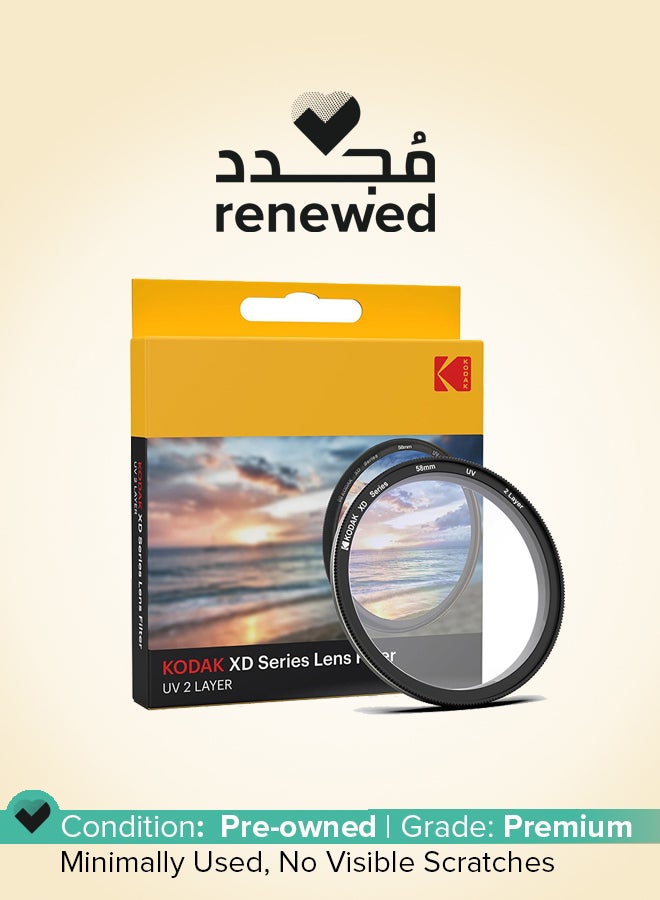 Kodak Renewed - XD Series 58mm UV Filter with Double Layer Anti-Reflection Coating Black - Image 1