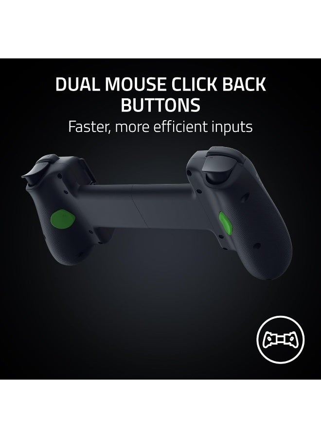 ريزر Kishi V3 Gaming Controller for iPhone, Android: Full Sized TMR Thumbsticks, Dual Back Buttons, Fits Most Phone Cases, Wired & Remote Play for PC, 3 Free Months of Apple Arcade - Black - Image 3