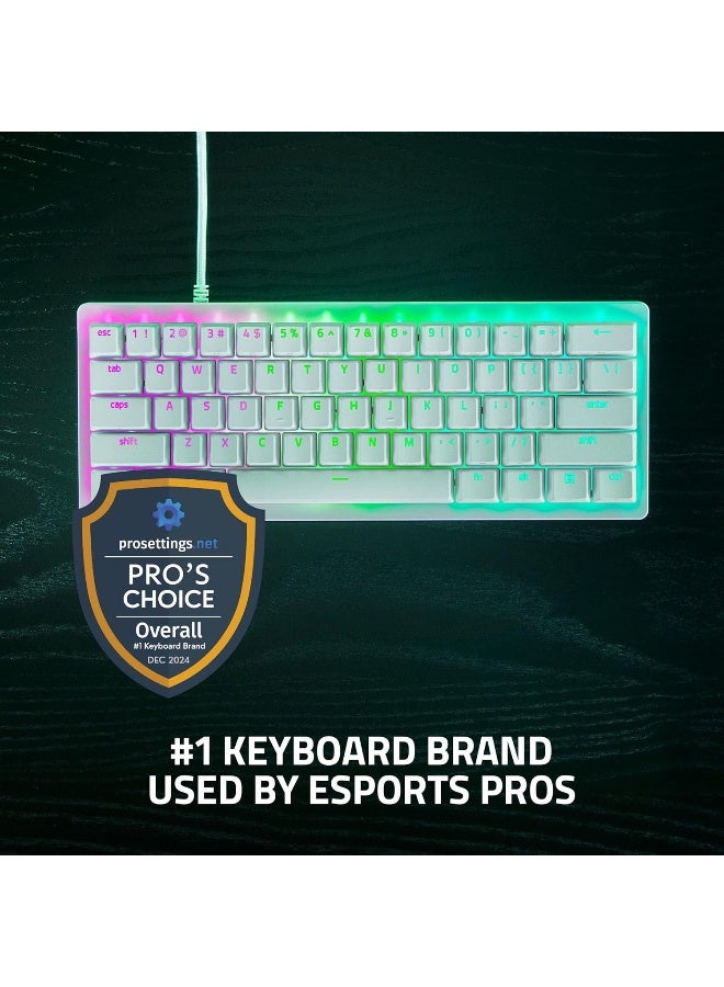 RAZER Huntsman V3 Pro Mini 60% Gaming Keyboard, Analog Optical Switches Gen‑2 (0.1–4.0 mm Adjustable Actuation), Rapid Trigger & Snap‑Tap, 60% Compact Layout, PBT Double‑Shot Keycaps, Chroma RGB, USB‑C Wired, White Edition | RZ03-04991700-R3M1 - Image 2