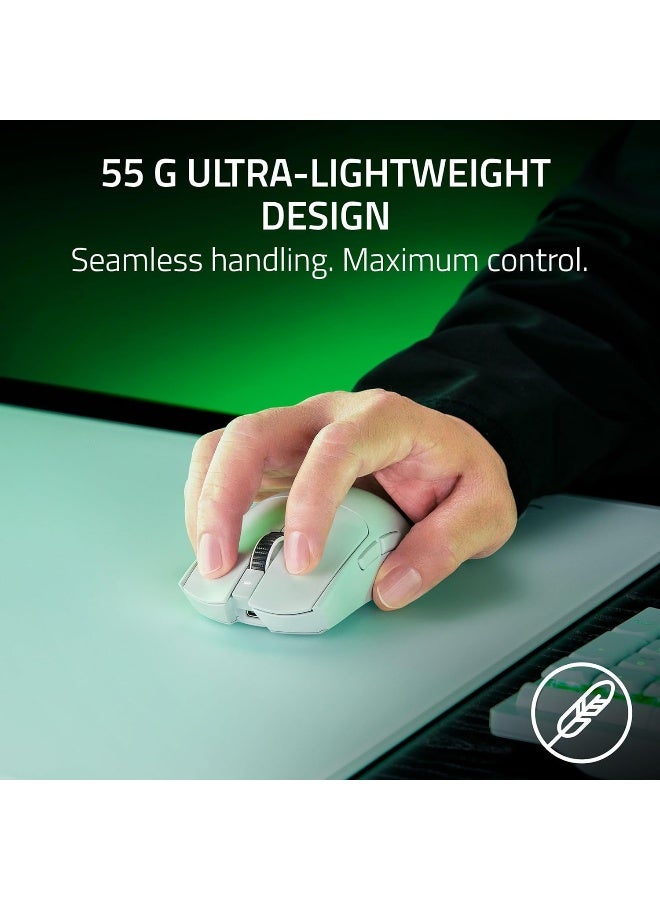 RAZER Viper V3 Pro Wireless Esports Gaming Mouse: Symmetrical - 55g Lightweight - 8K Polling - 35K DPI Optical Sensor - Gen3 Optical Switches - 8 Programmable Controls - 95 Hr Battery - White - Image 2