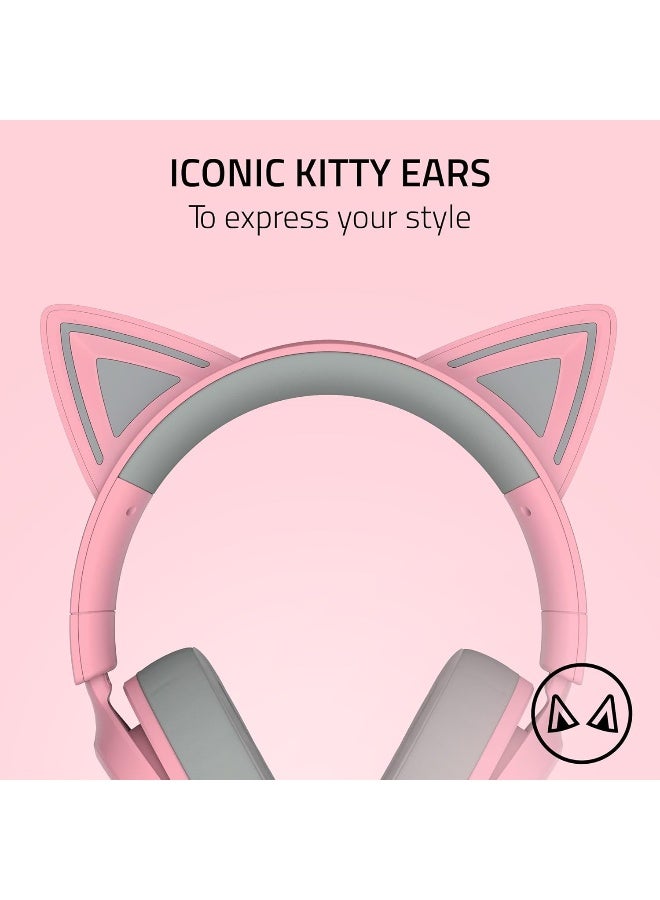 ريزر Kraken Kitty V3 X - Wired Kitty Headset for Gaming - Iconic Kitty Ears - 270 g Light - HyperClear Cardioid Microphone - TriForce 40 mm Driver - 3.5 mm Jack Plug | Quartz - Image 2