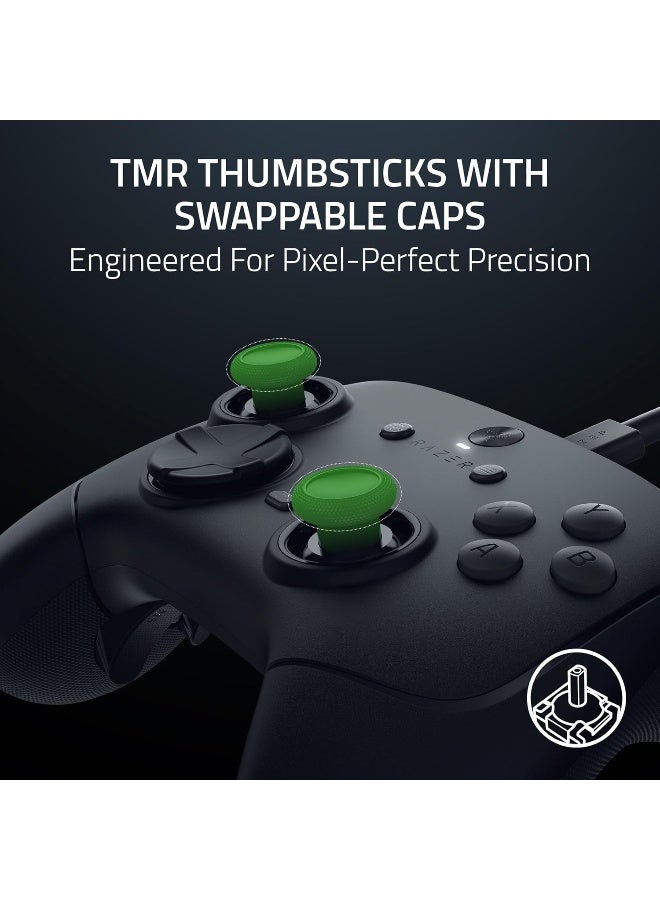 ريزر وولفرين V3 إصدار البطولة وحدة تحكم الألعاب السلكية 8k للكمبيوتر: 8K هرتز هايبر بولينغ، عصي تحكم TMR مع أغطية قابلة للتبديل، 4 دبابيس خلفية للنقر بالماوس و 2 بامبرز قبضة المخلب - أسود - Image 3