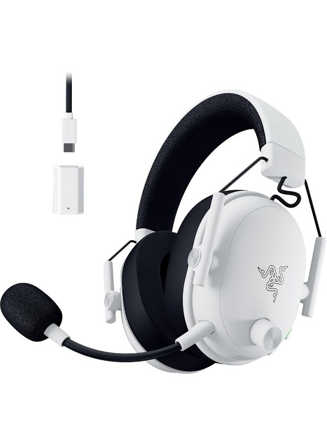 RAZER BlackShark V3 Wireless Gaming Headset, HyperSpeed 2.4 GHz + Bluetooth, TriForce 50 mm Drivers, Detachable 9.9 mm Mic, THX 7.1.4, 70 h Battery, 270 g – White | RZ04-05410400-R3M1 - Image 1