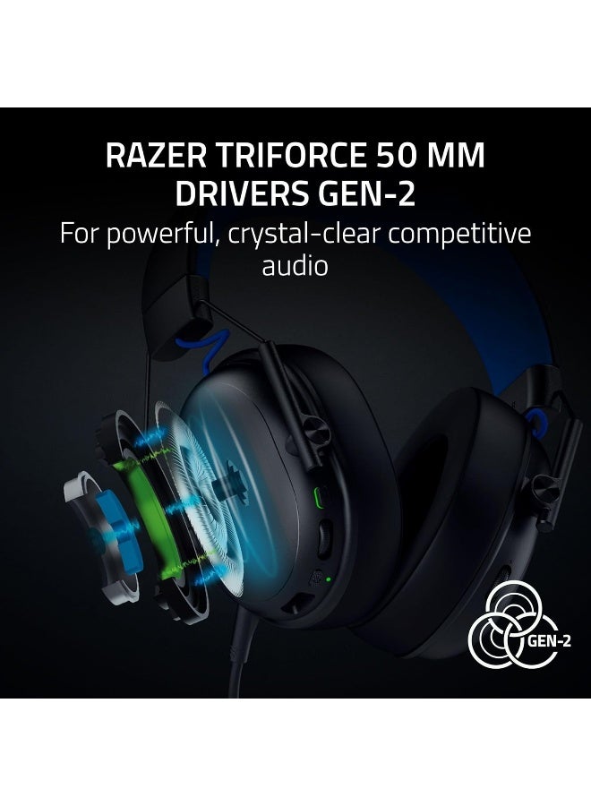 RAZER BlackShark V3 X HyperSpeed for Playstation - Wireless E-Sports Headset - Ultra Light 270g - Triforce 50mm Driver - Removable Microphone - HyperSpeed 2.4GHz & Bluetooth - PS5/PC | Black - Image 2