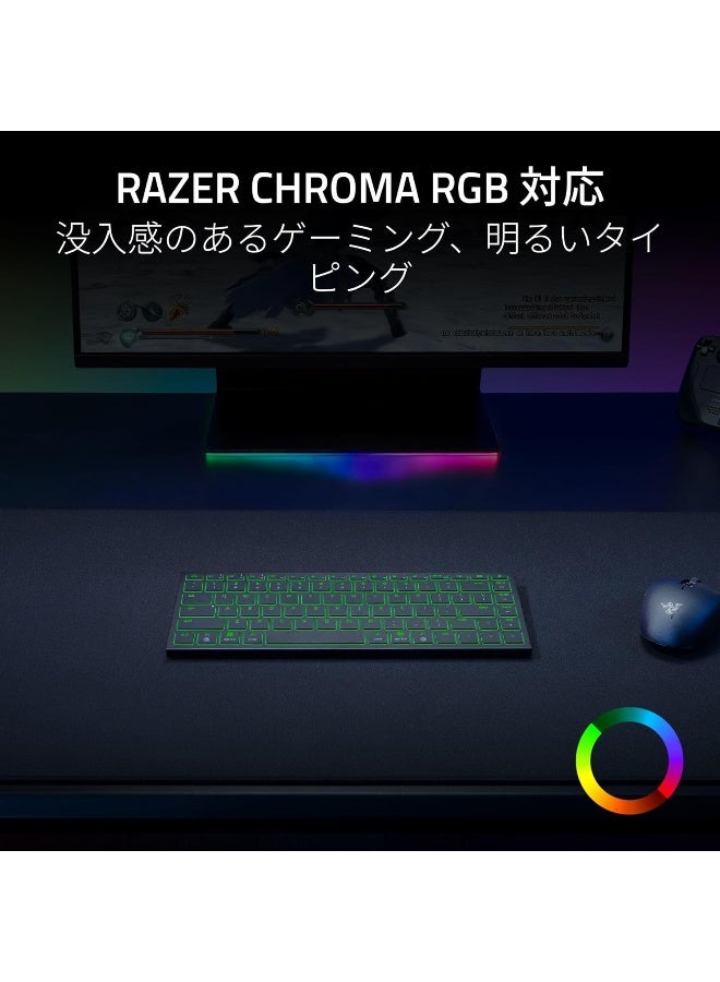 ريزر Joro Portable Wireless Gaming Keyboard: Thin, Light, Compact, Chroma RGB, Low Profile Switches, Bluetooth, Long Battery Life, Snap Tap, For PC & Mac Laptops, Steam Deck, Smartphone - Black - Image 4