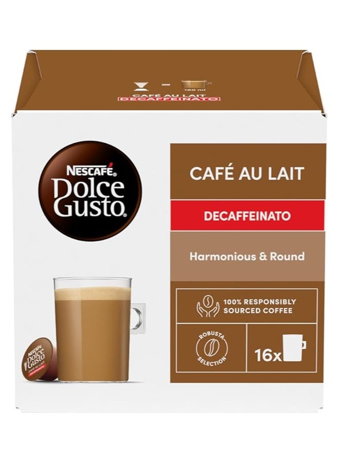 Nescafe Dolce Gusto Cafe Au Lait Decaffeinato 16 Coffee Capsules 160g 480grams Pack of 3 - Image 2
