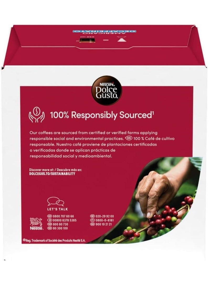 Nescafe Dolce Gusto Americano Decaffeinato 16 Coffee Capsules 128grams Single - Image 2