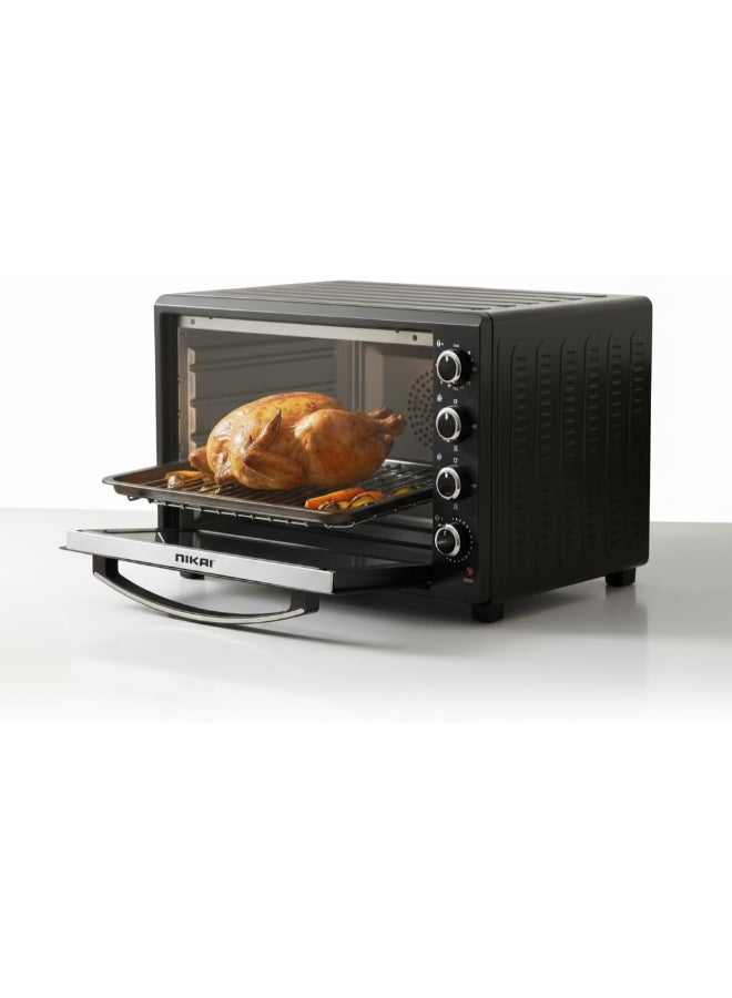 NIKAI 150L Electric Oven with Rotisserie & Convection Function – 1800W Power for Faster Cooking, Spacious Capacity for Family Meals, Interior Lamp & 120-Min Timer –  2 Years Warranty 150 L 1800 W NT1501RCZ Black - Image 1