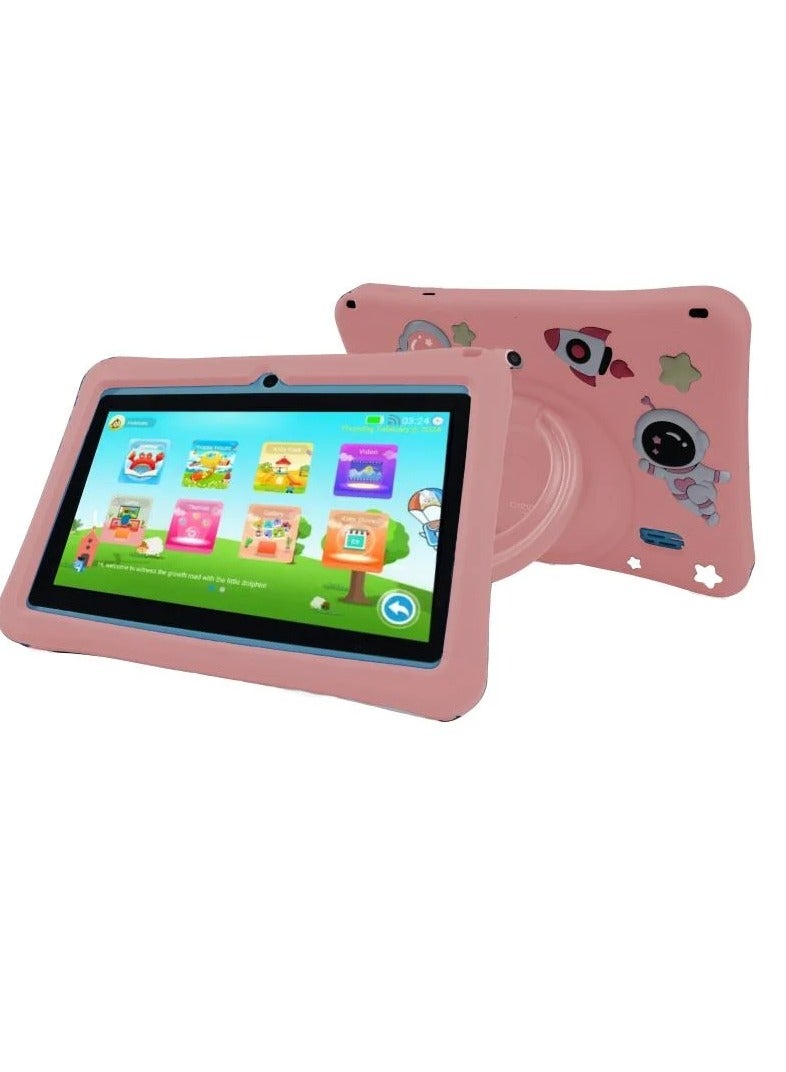 Oteeto K3 Kids Tablet – 7” Wi-Fi Android Tablet with Parental Control, Preloaded Educational Apps & Games, Kid-Proof Case – Perfect Learning Tablet for Children, Pink - Image 1