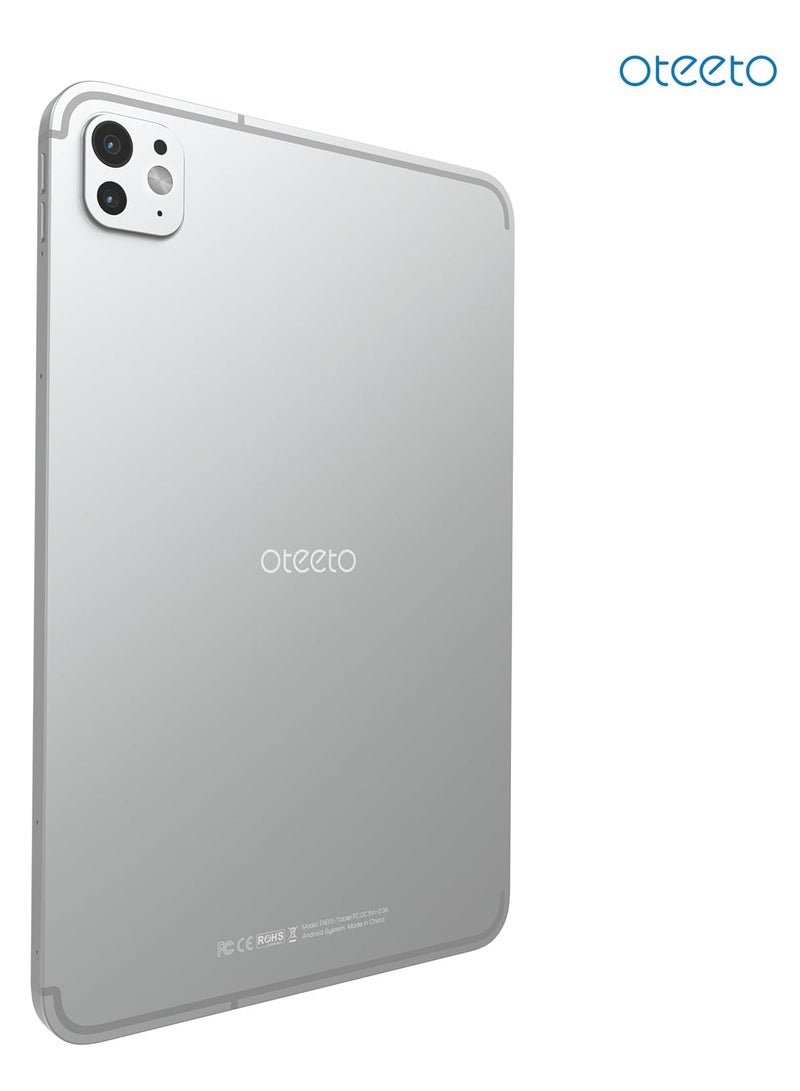 Oteeto Tab 15 Ultra | 10.1'' FHD Display | Ultra-Fast Octa-Core | 12GB RAM + 512GB ROM | Android 14 | 6000mAh Powerhouse | Dual SIM | Premium Performance & Style, SILVER - Image 5