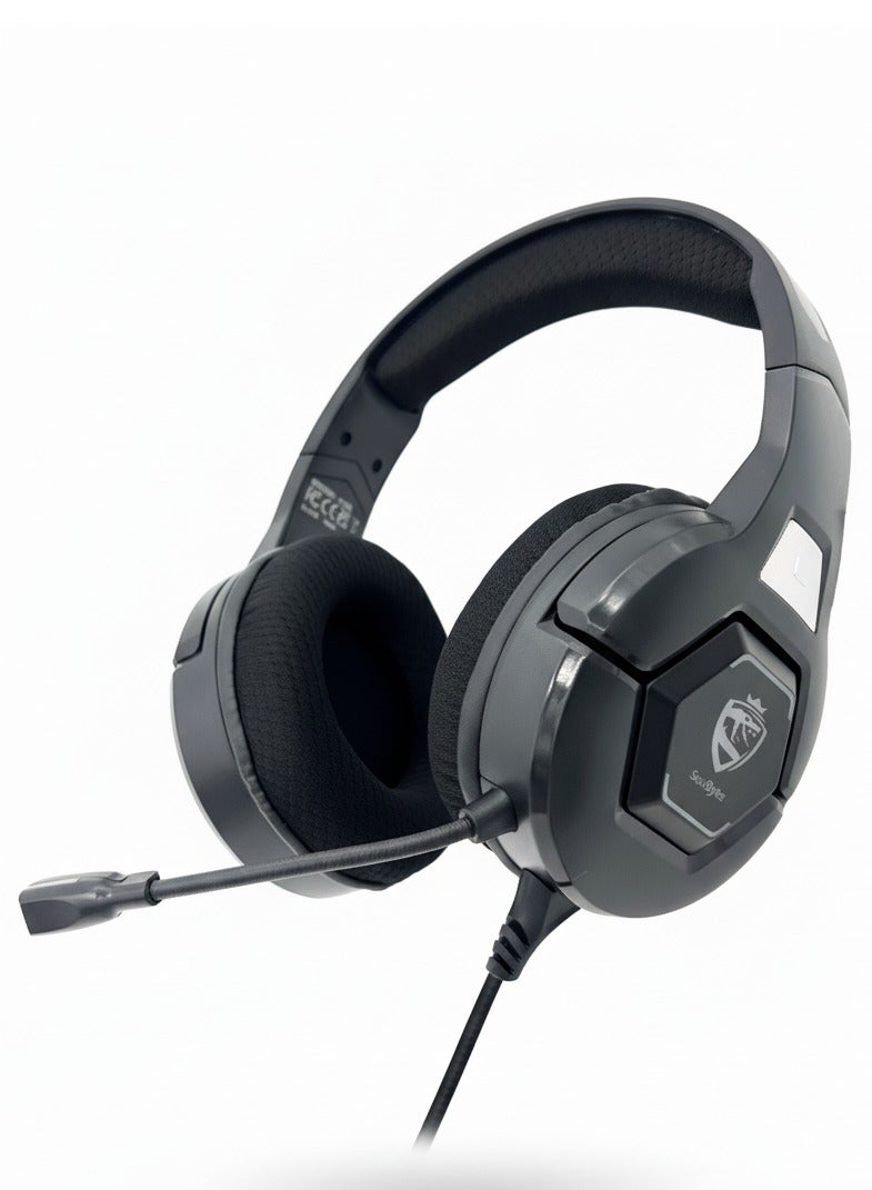 ألفا اكس سولبايتس S100 برو سماعات ألعاب سلكية فوق الأذن مع ميكروفون وإضاءة LED لجهاز PS4/PS5/Xbox One/Xbox Series/Nintendo Switch وPC - Image 1