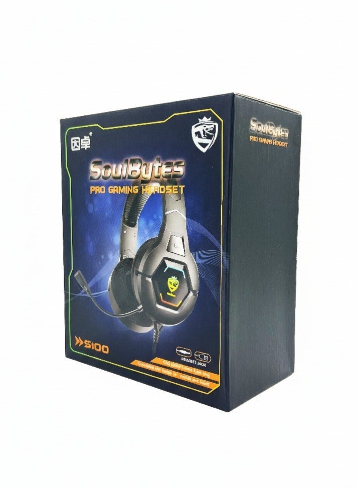 ألفا اكس سولبايتس S100 برو سماعات ألعاب سلكية فوق الأذن مع ميكروفون وإضاءة LED لجهاز PS4/PS5/Xbox One/Xbox Series/Nintendo Switch وPC - Image 3